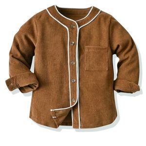 Boys toddler patched pocket corduroy piping coat